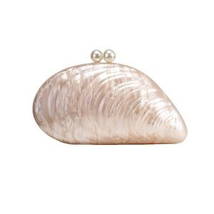 2131 Seashell Chain Shoulder Bag Acrylic Evening Clutch Bag Glitter Marble